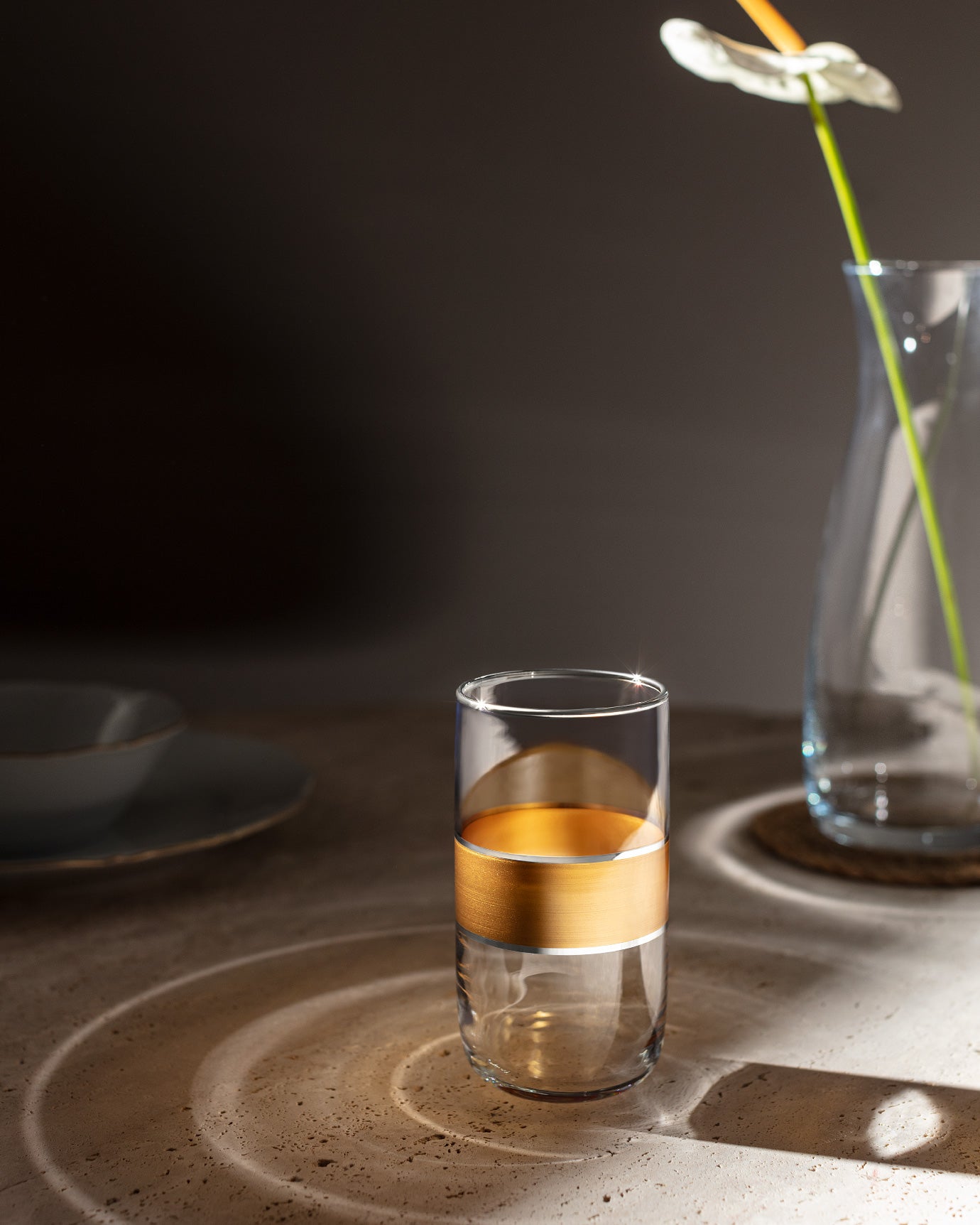 Musette - Heike Gold 4-piece Beverage Glass Set - 365ml - Madame Coco JO