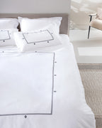 Lilas King Size Duvet Cover Set - Embroidered - Satin - Madame Coco JO