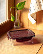 Modena Rectangle Borosilicate Glass Storage Container With Lid - 1ml - Madame Coco JO