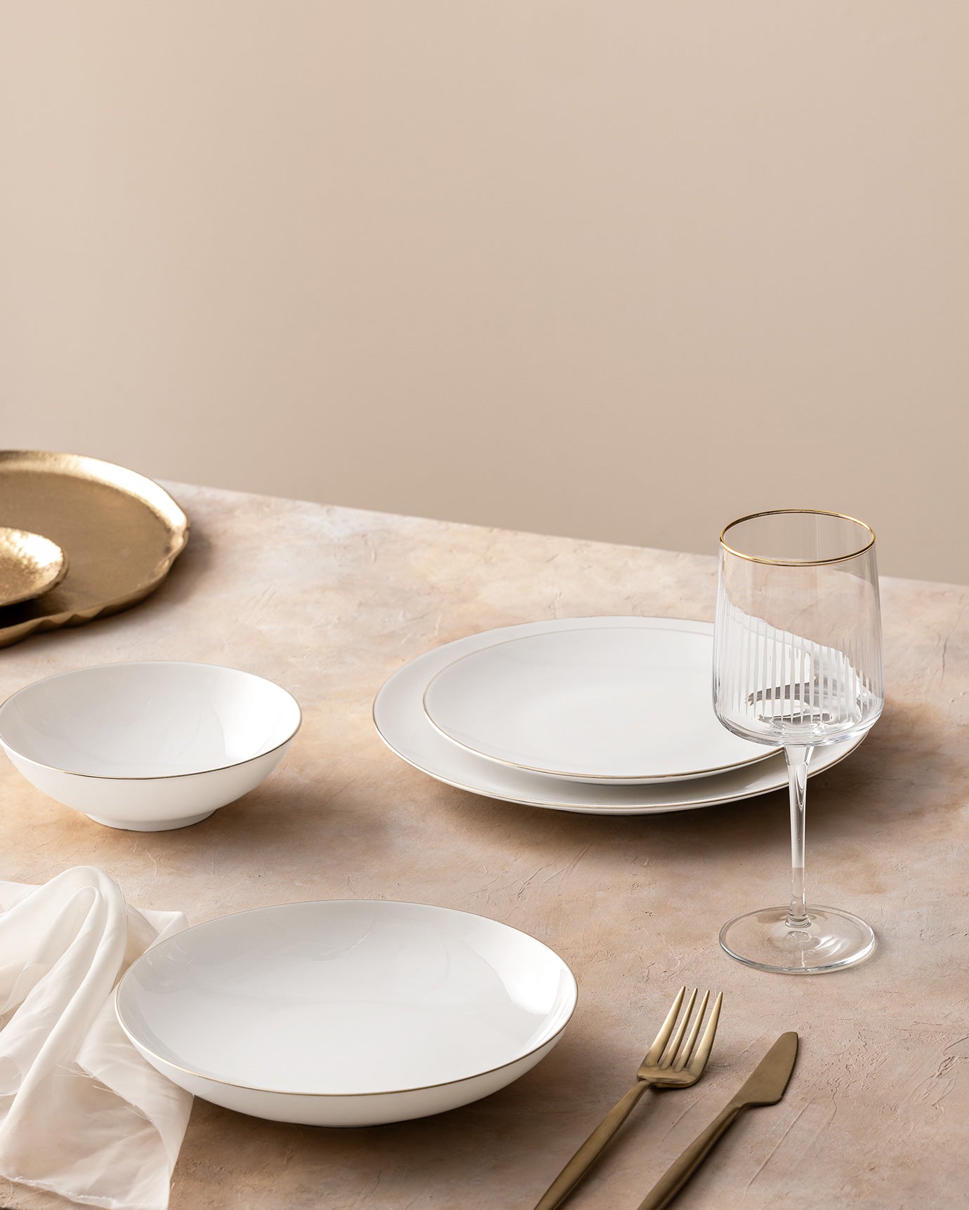 Ravello 24 Piece Dinner Set Gold/platinum - Madame Coco JO