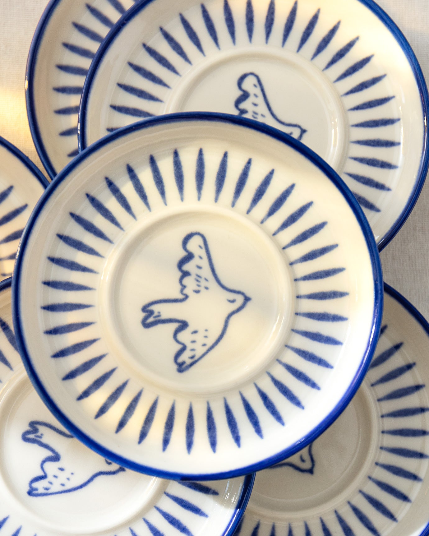 Grande Oiseau 6-piece Tea Glass Saucer Set - Madame Coco JO