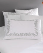 Linda King Size Duvet Cover Set - Embroidered Washed Seersucker - Madame Coco JO