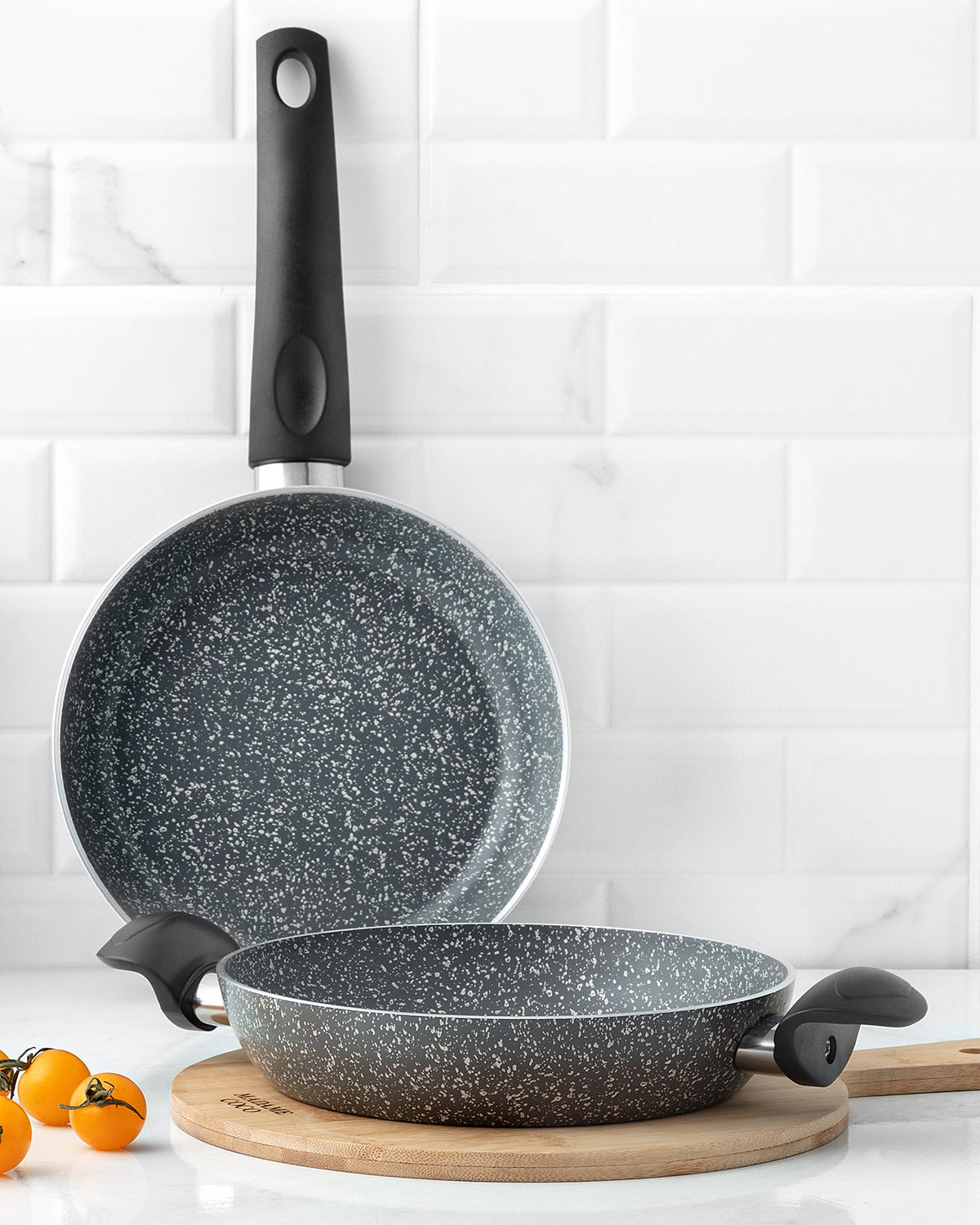 Gordes Granite Look Pan And Shallow Pan 2 Pieces - Madame Coco JO