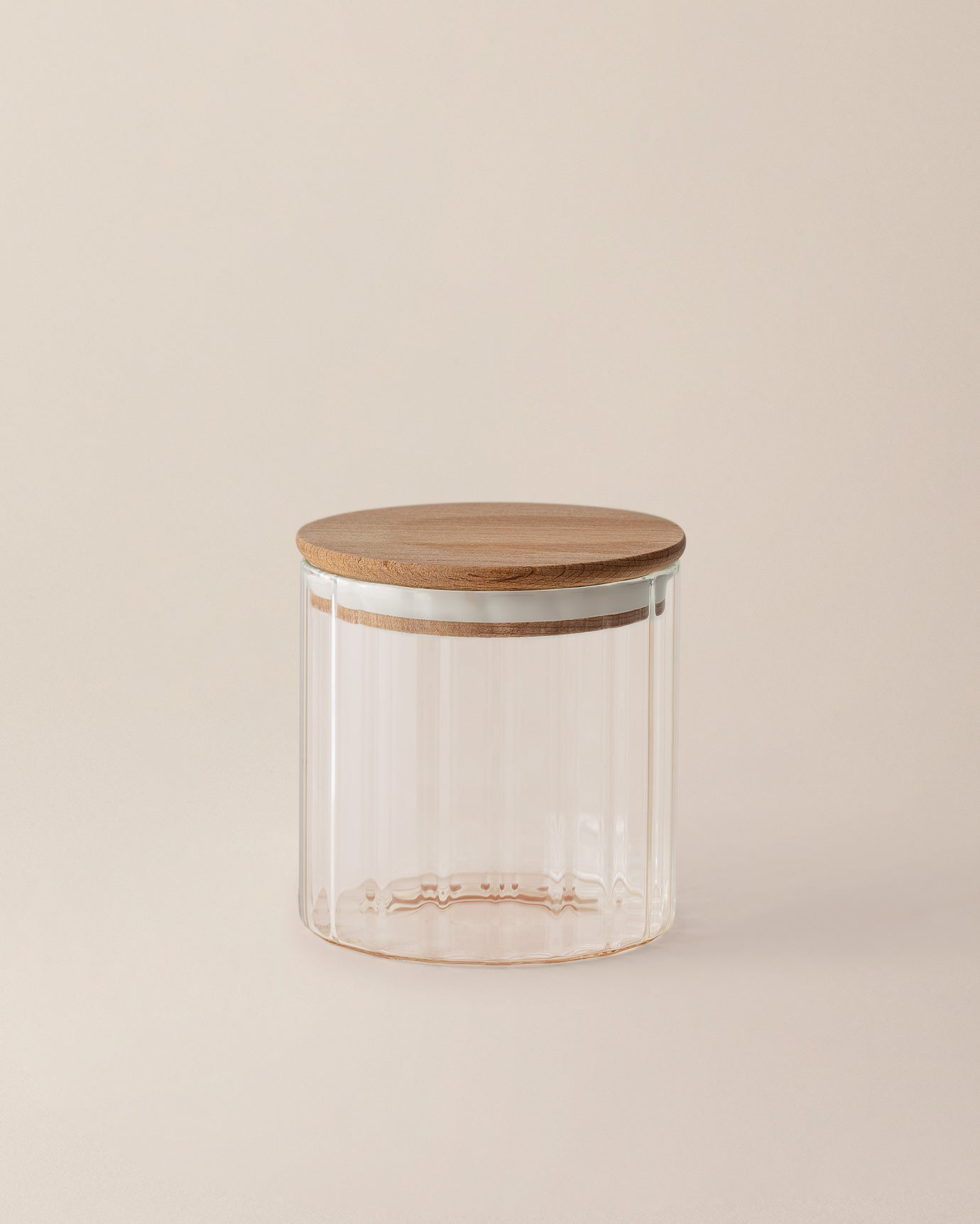 Lunel Cylinder Glass Jar With Optics - 700ml - Mini Size - Madame Coco JO