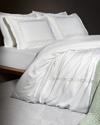 Lis King Size Duvet Cover Set - Embroidered - Satin - Madame Coco JO