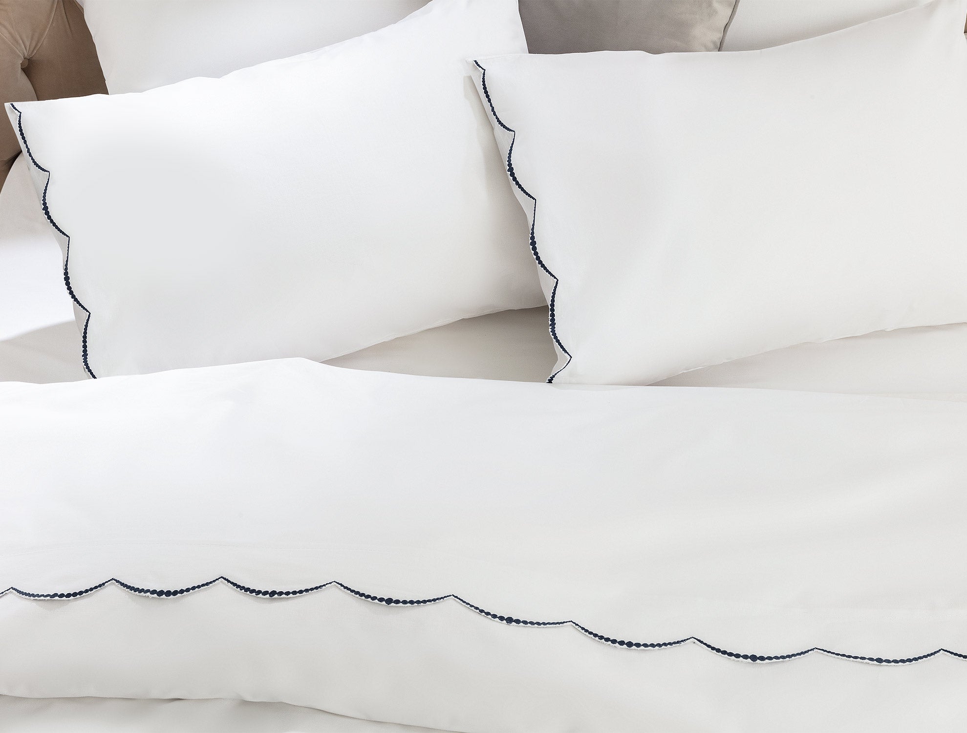 Felicia King Size Duvet Cover Set - Embroidered Percale - Madame Coco JO