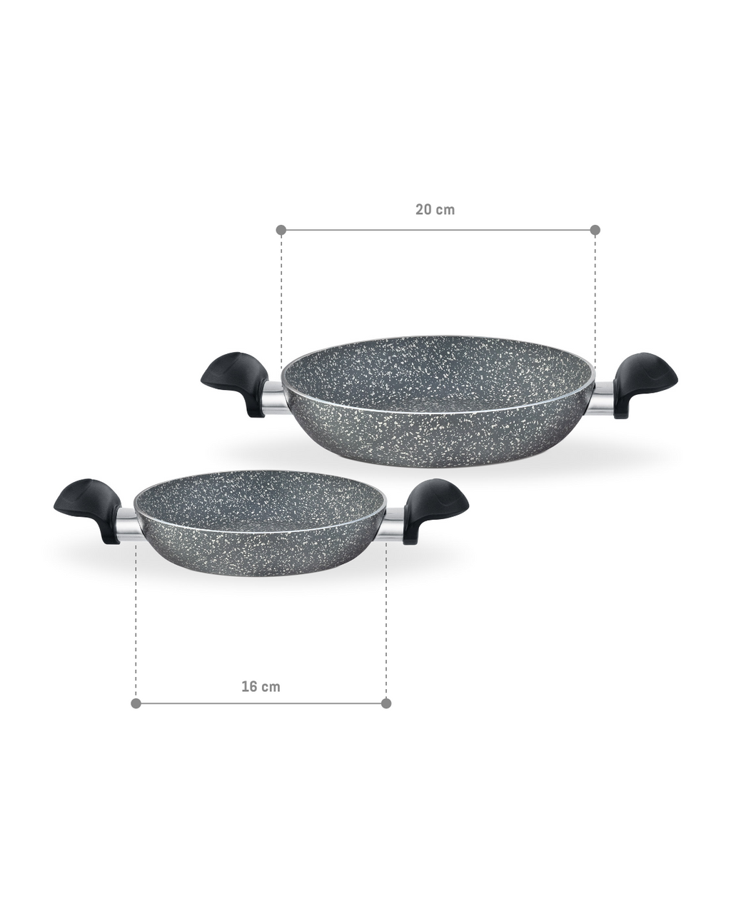 Gordes Granite Look Shallow Pan Set 2 Pieces - Madame Coco JO