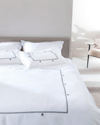 Lilas King Size Duvet Cover Set - Embroidered - Satin - Madame Coco JO