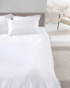 Marguerite King Size Duvet Cover Set - Embroidered - Satin - Madame Coco JO