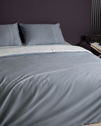 Danton King Size Satin Piping Plain Dye Duvet Cover Set - Madame Coco JO