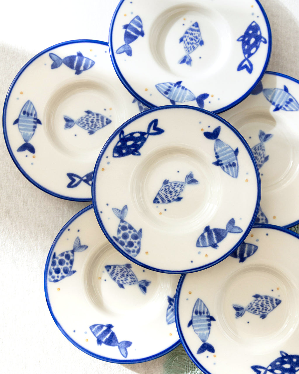 Luxe Poisson 6-piece Tea Glass Saucer Set - Madame Coco JO