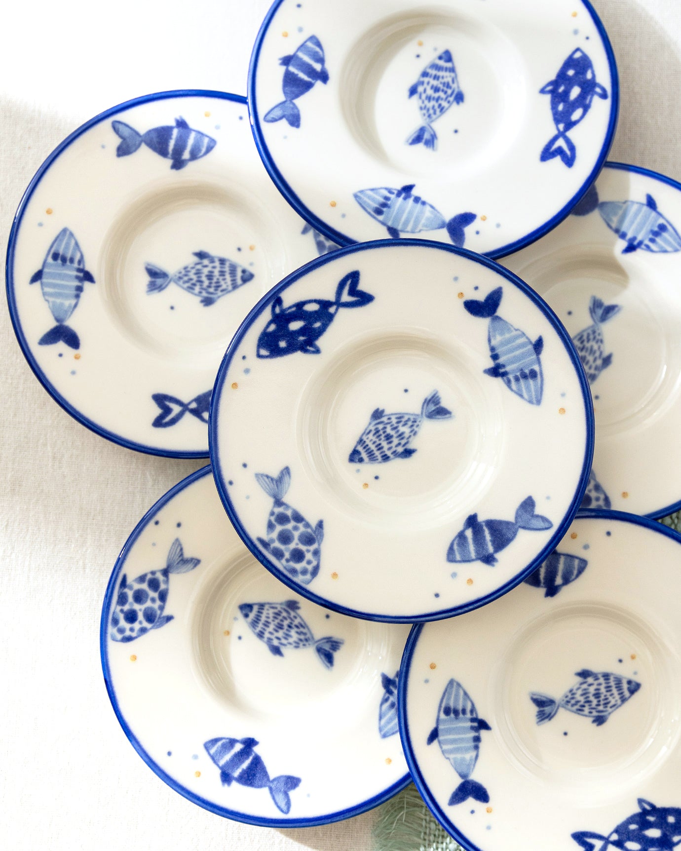Luxe Poisson 6-piece Tea Glass Saucer Set - Madame Coco JO
