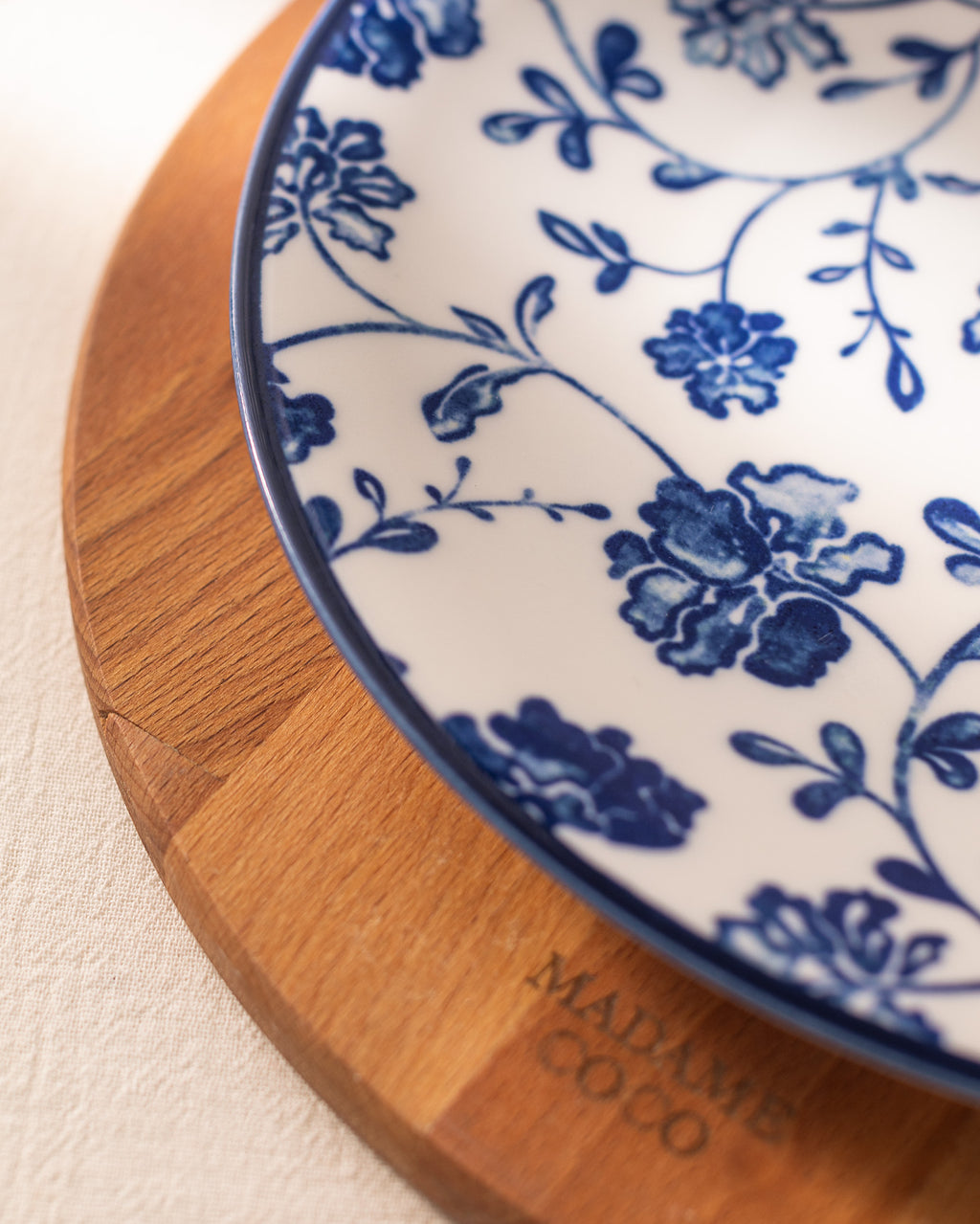 Rêve Bleu Fleur Service Plate 25 Cm - Madame Coco JO