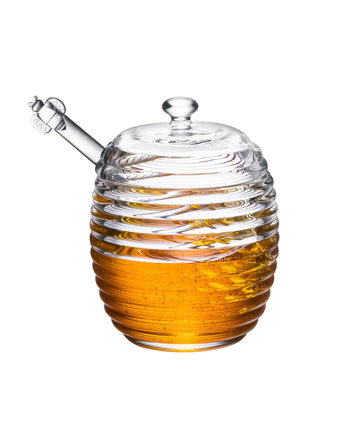 Lorenzo Glass Honey Jar With Dipper - 240ml - Madame Coco JO