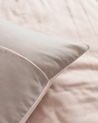 Danton King Size Satin Piping Plain Dye Duvet Cover Set - Madame Coco JO