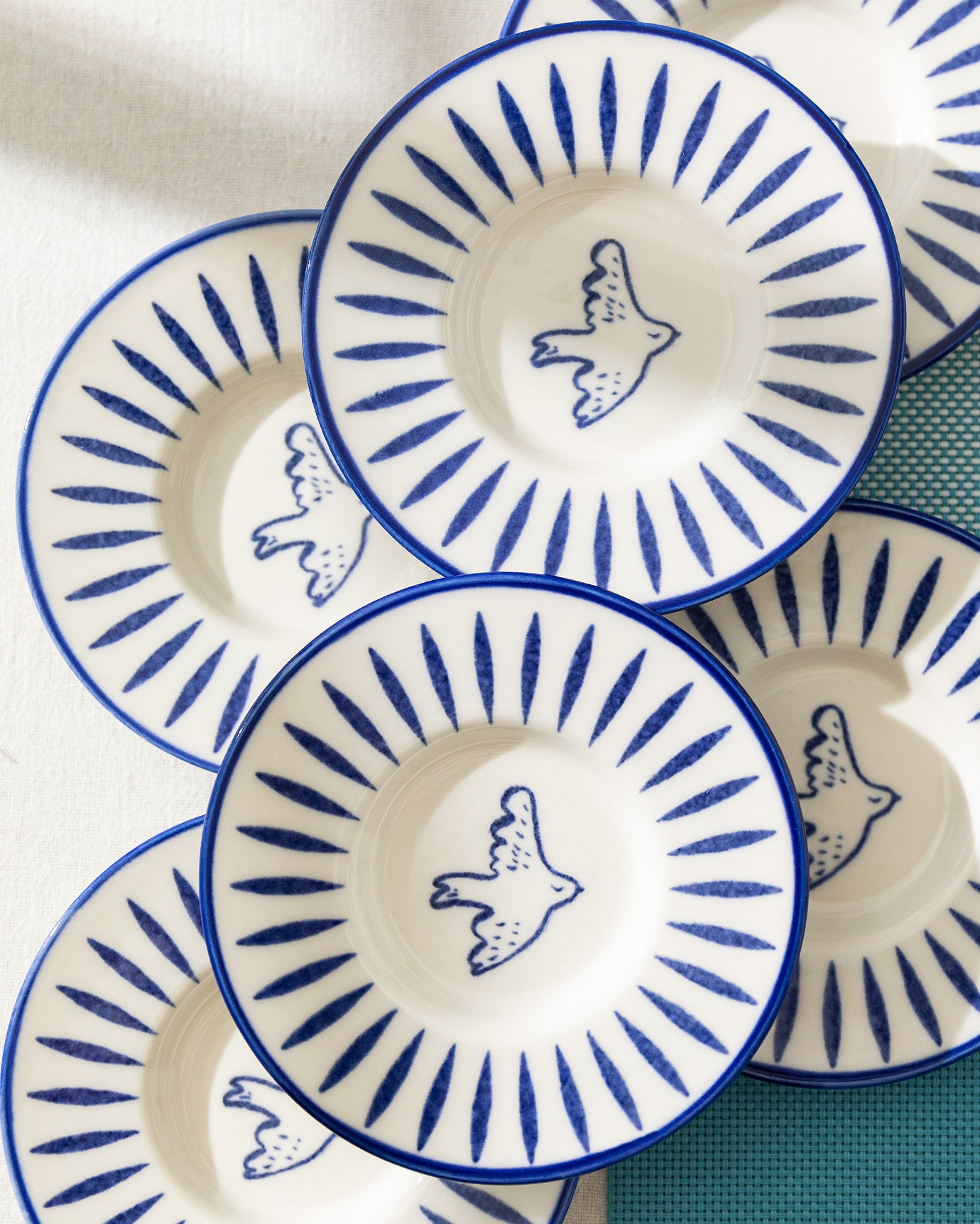 Luxe Oiseau 6-piece Tea Glass Saucer Set - Madame Coco JO