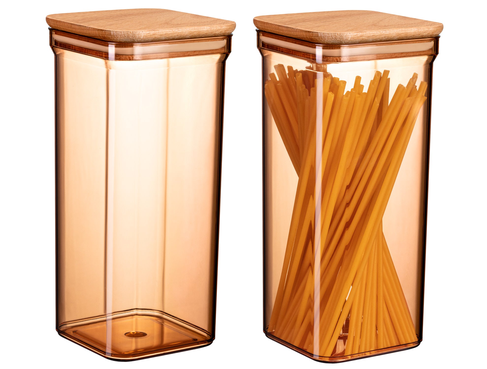 Storage Box With Wooden Lid 1500ml 2pcs - Madame Coco JO