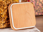 Storage Box With Wooden Lid 1000ml 2pcs - Madame Coco JO