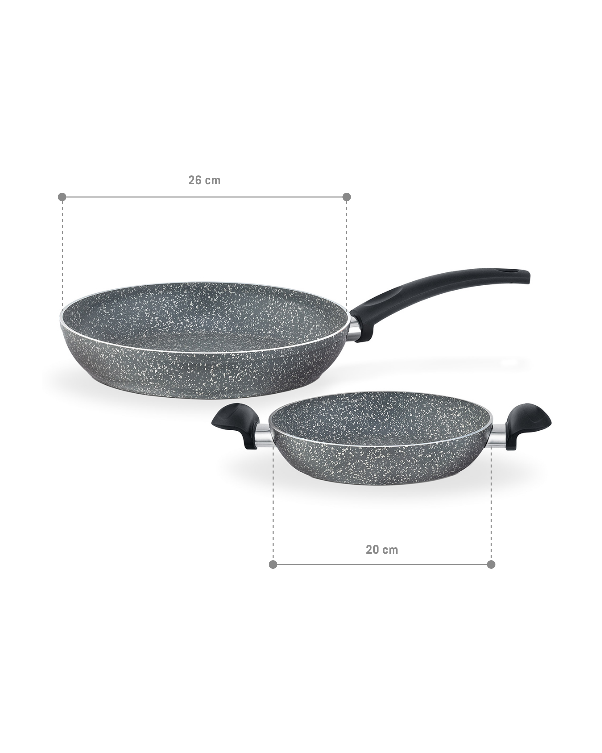 Gordes Granite Look Pan And Shallow Pan 2 Pieces - Madame Coco JO