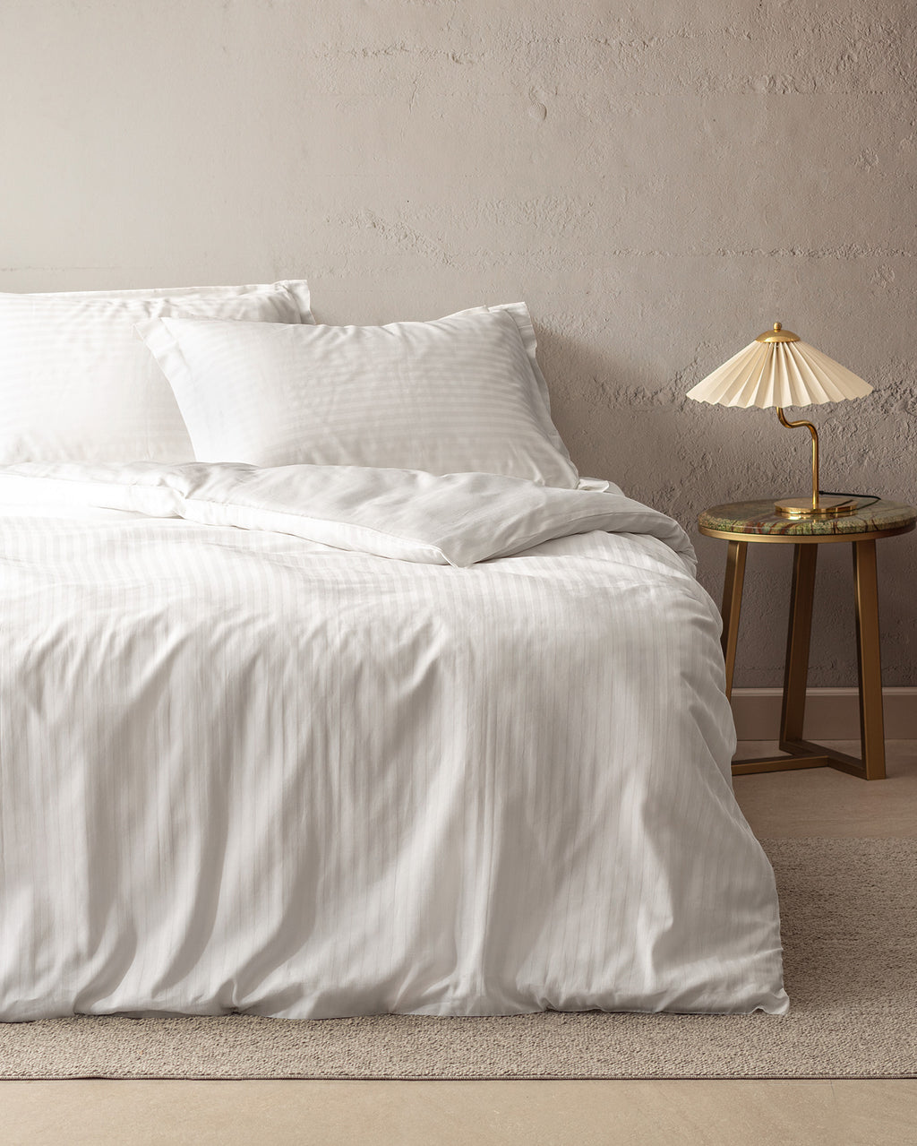 Elicia King Size Striped Satin Duvet Cover Set - Madame Coco JO