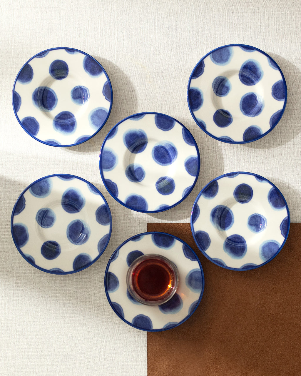 Luxe Rond 6-piece Tea Glass Saucer Set - Madame Coco JO