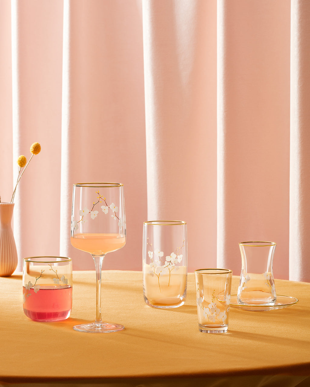Musette - Branche D'amour Gold 4-piece Wine Glass Set - 320ml - Madame Coco JO