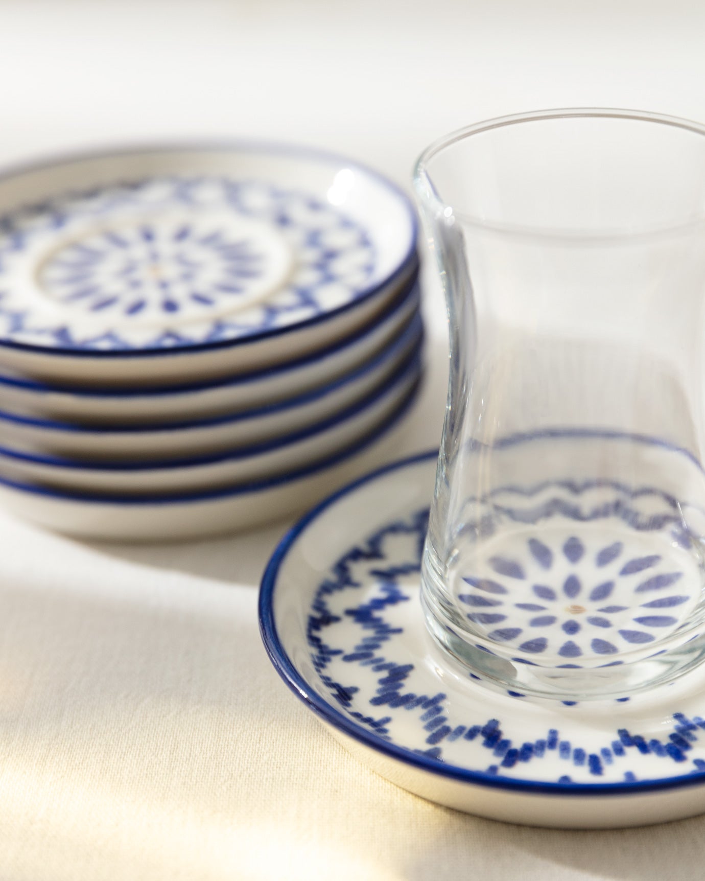Grande Mixte 6-piece Tea Glass Saucer Set - Madame Coco JO