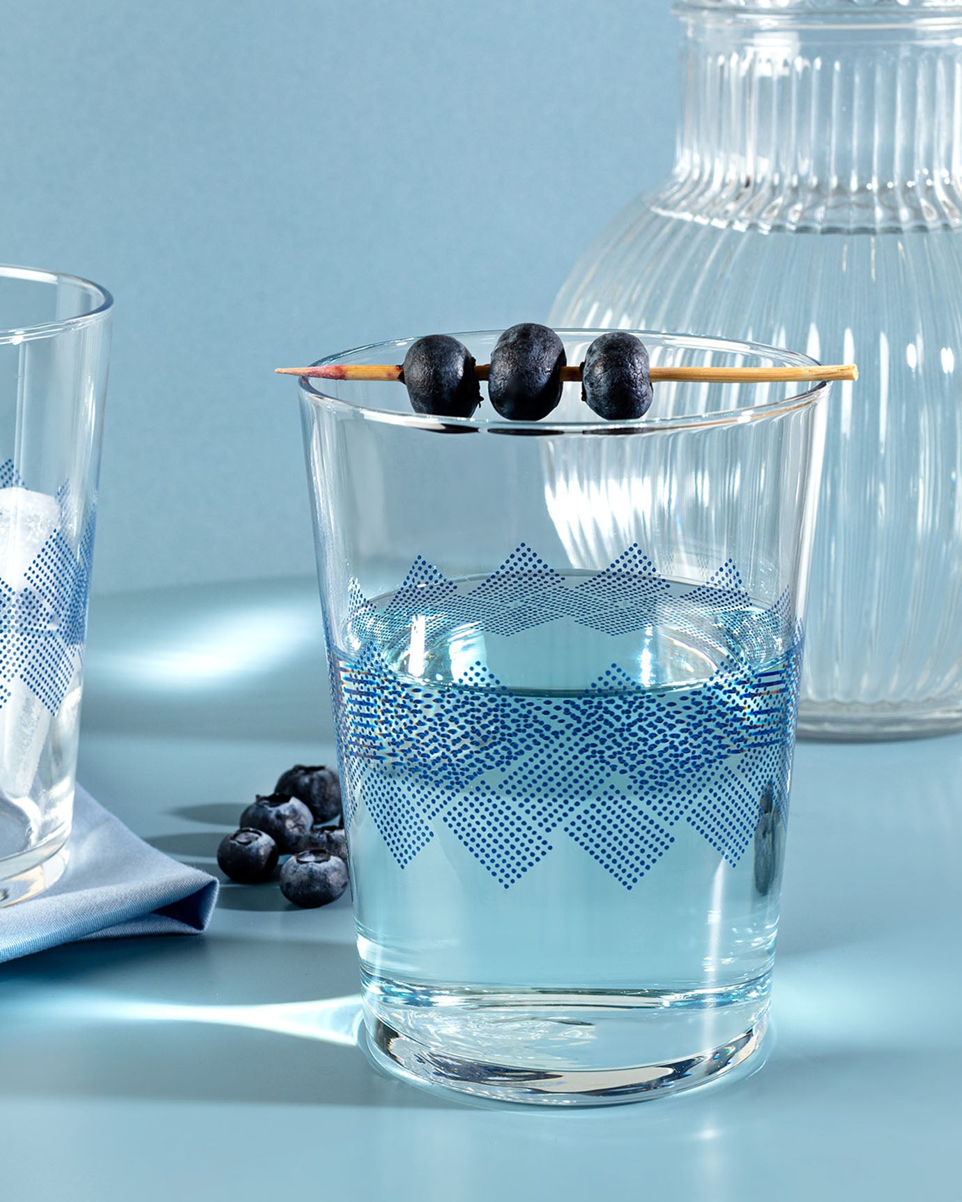 Pierretta-blue Rugs 4-piece Beverage Glass Set - Madame Coco JO