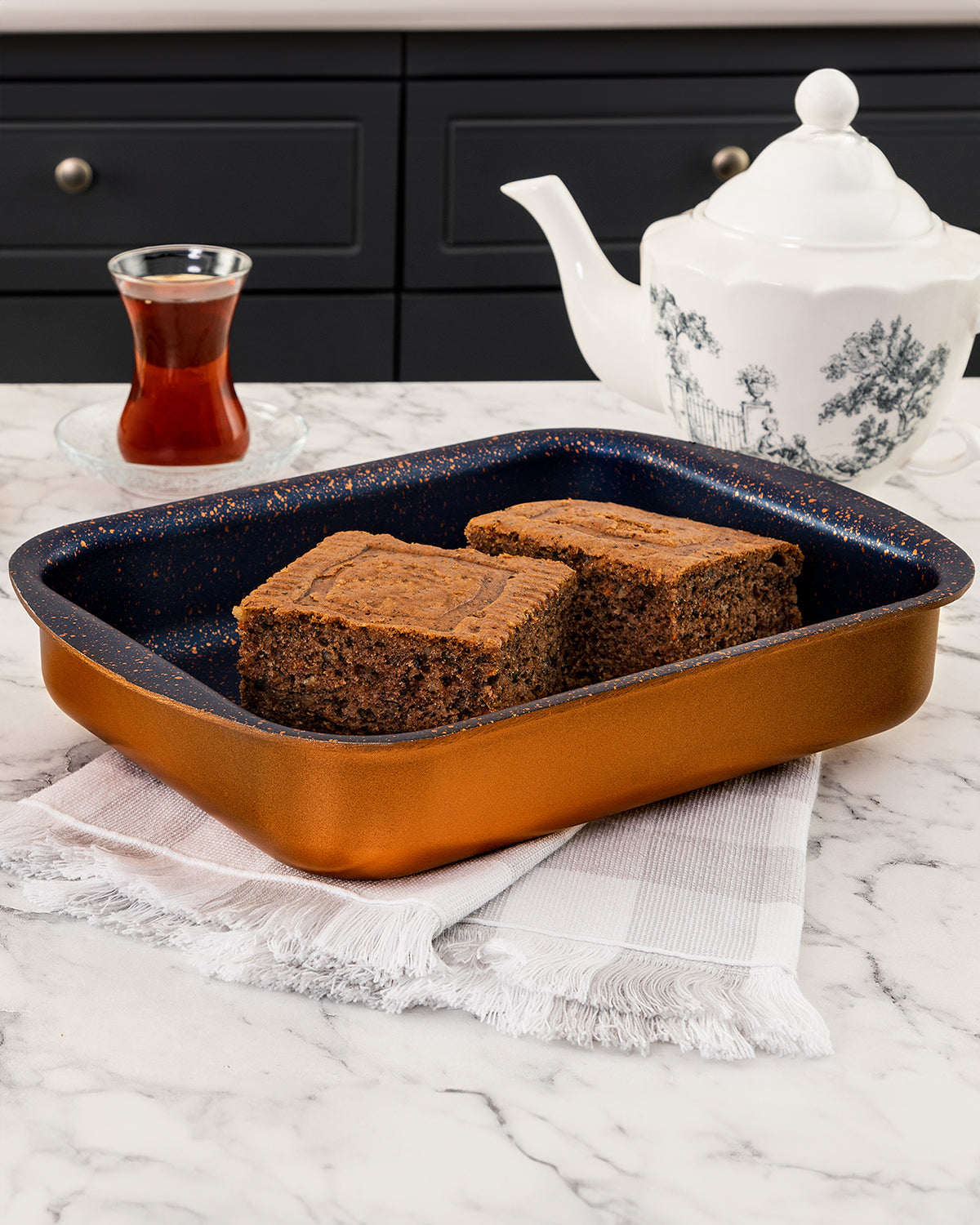 Chef Granite Look Baking Tray 25 Cm - Madame Coco JO