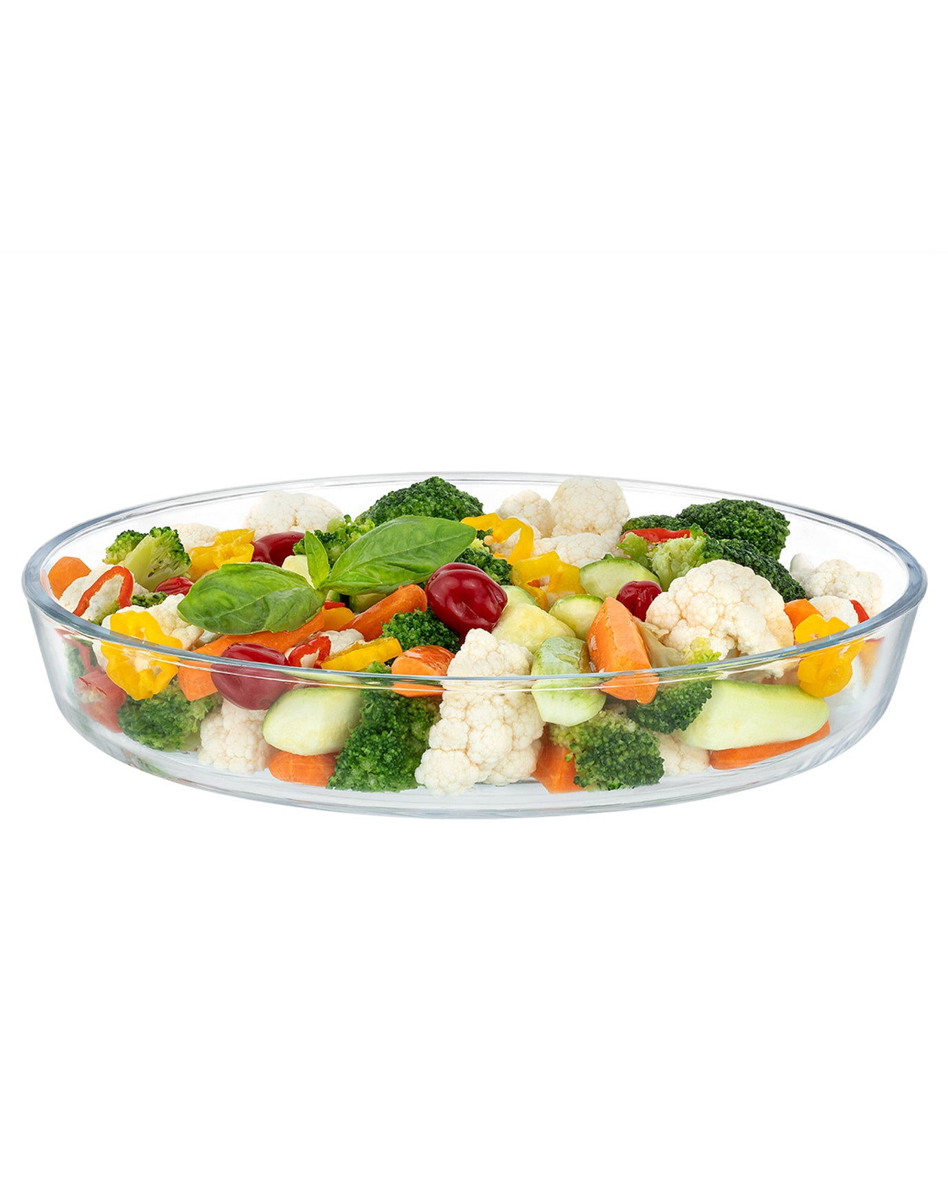 Novara Small Size Round Glass Baking Tray With Grill - Single - Madame Coco JO