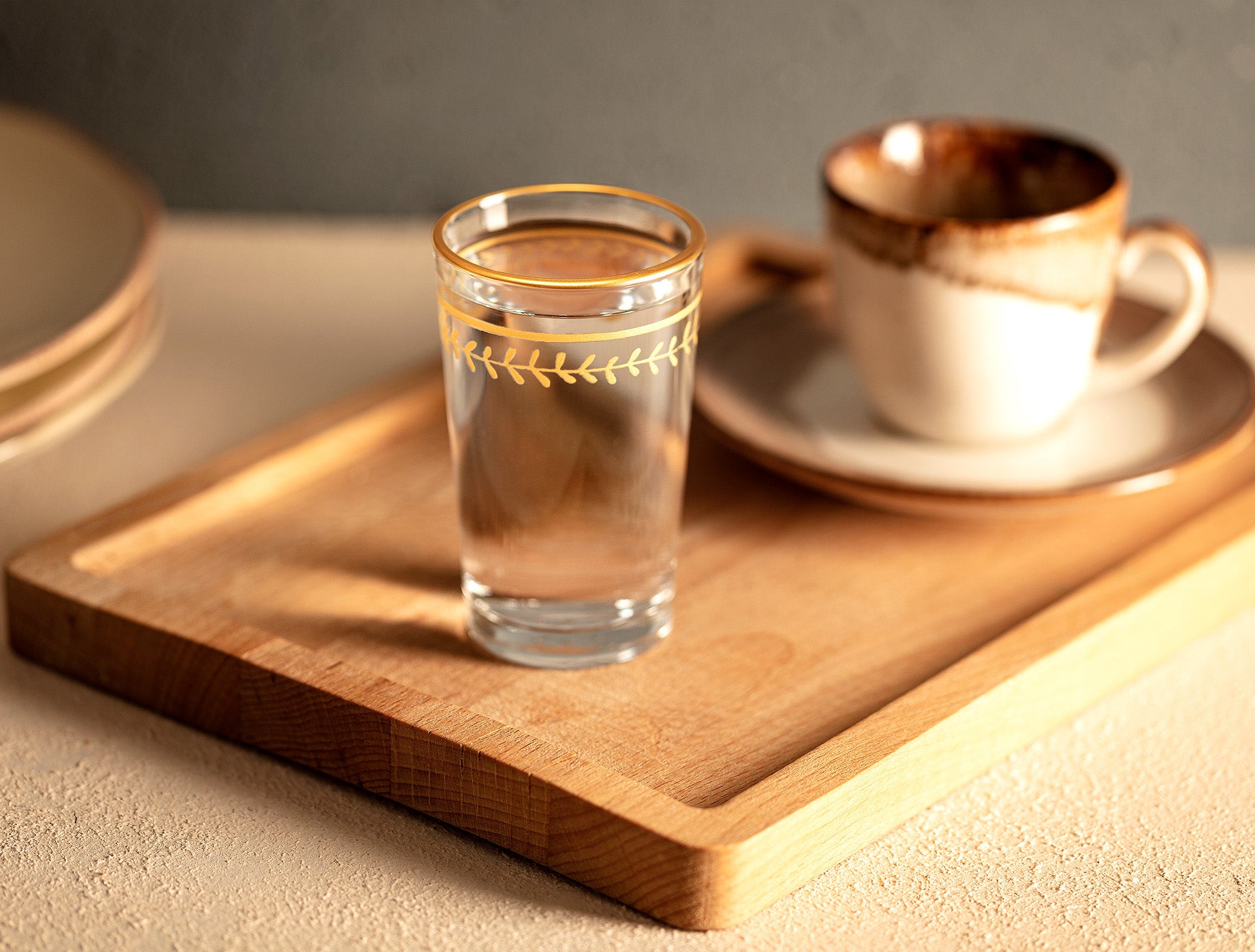 Chapelle - Olive Wreath 4-piece Coffee Side Glasses Set - 100ml - Madame Coco JO
