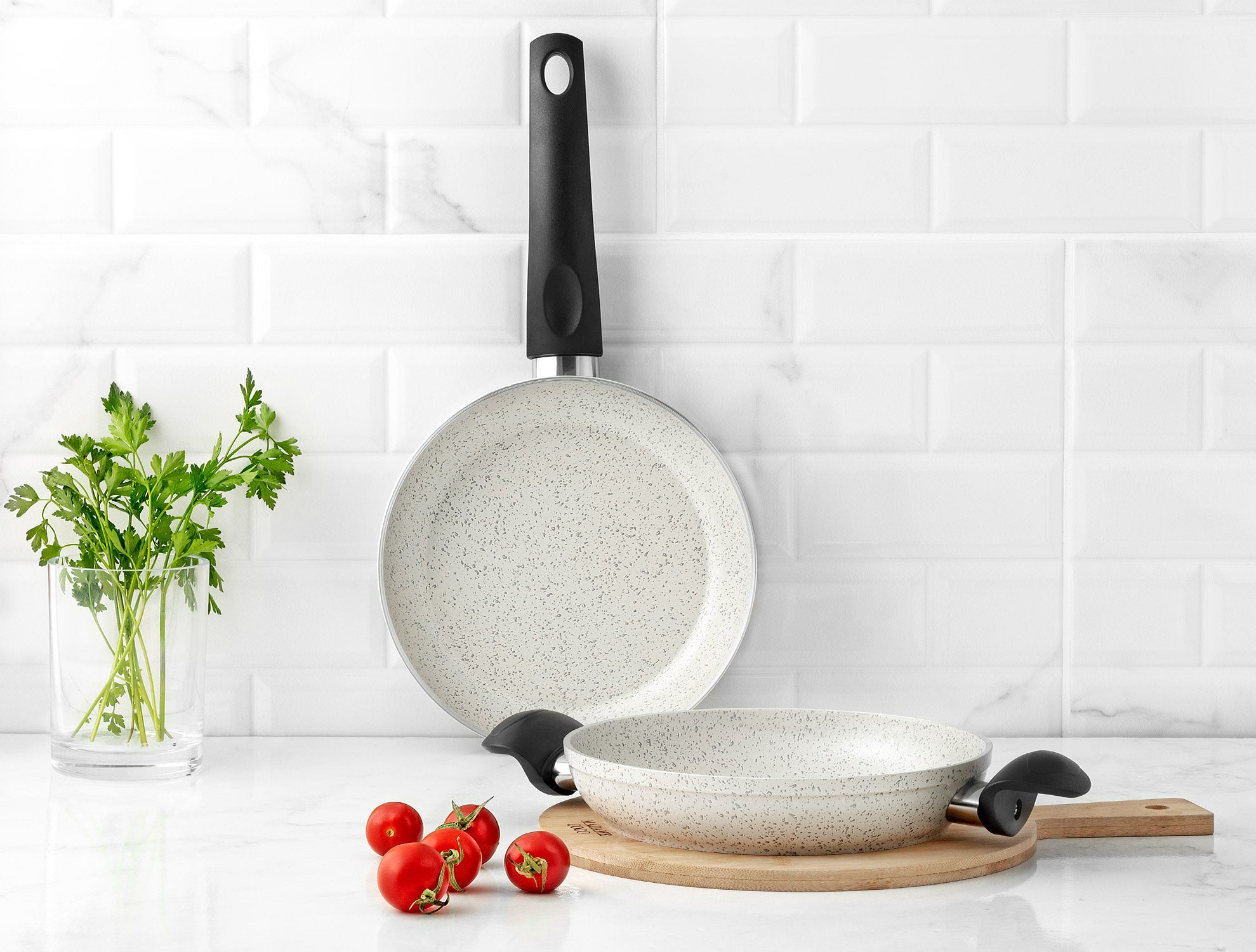 Gordes Granite Look Pan And Shallow Pan 2 Pieces - Madame Coco JO