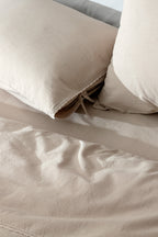 Tracey Super King Size Size Linen Look Washed Duvet Cover Set - Madame Coco JO