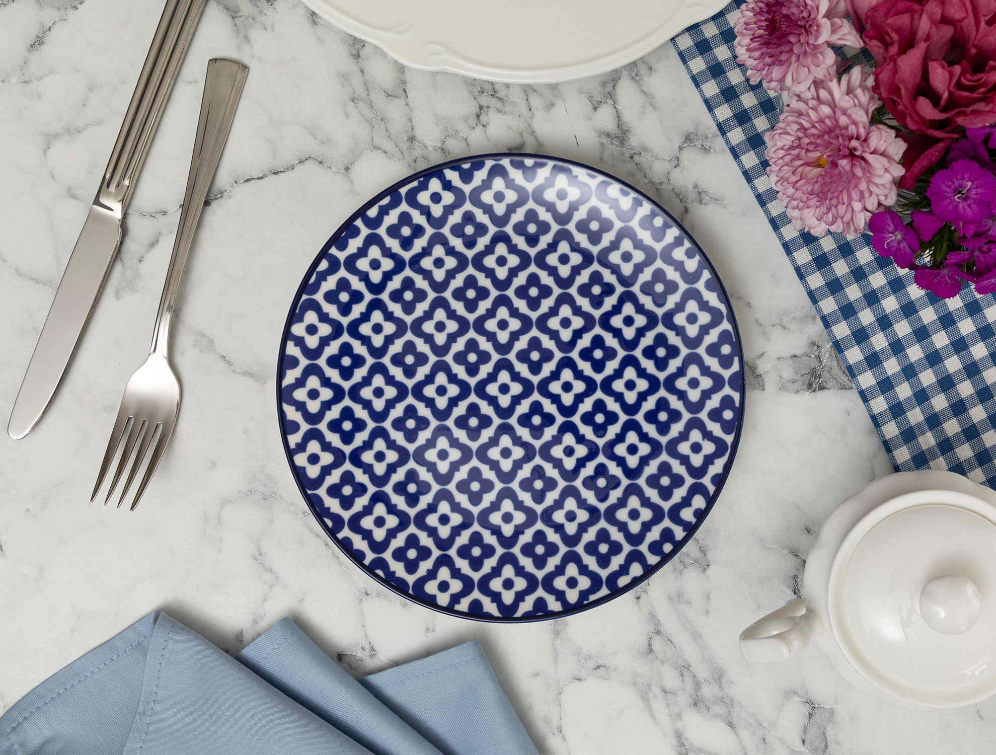Rêve Bleu Venteux Dessert Plate 19 Cm - Madame Coco JO