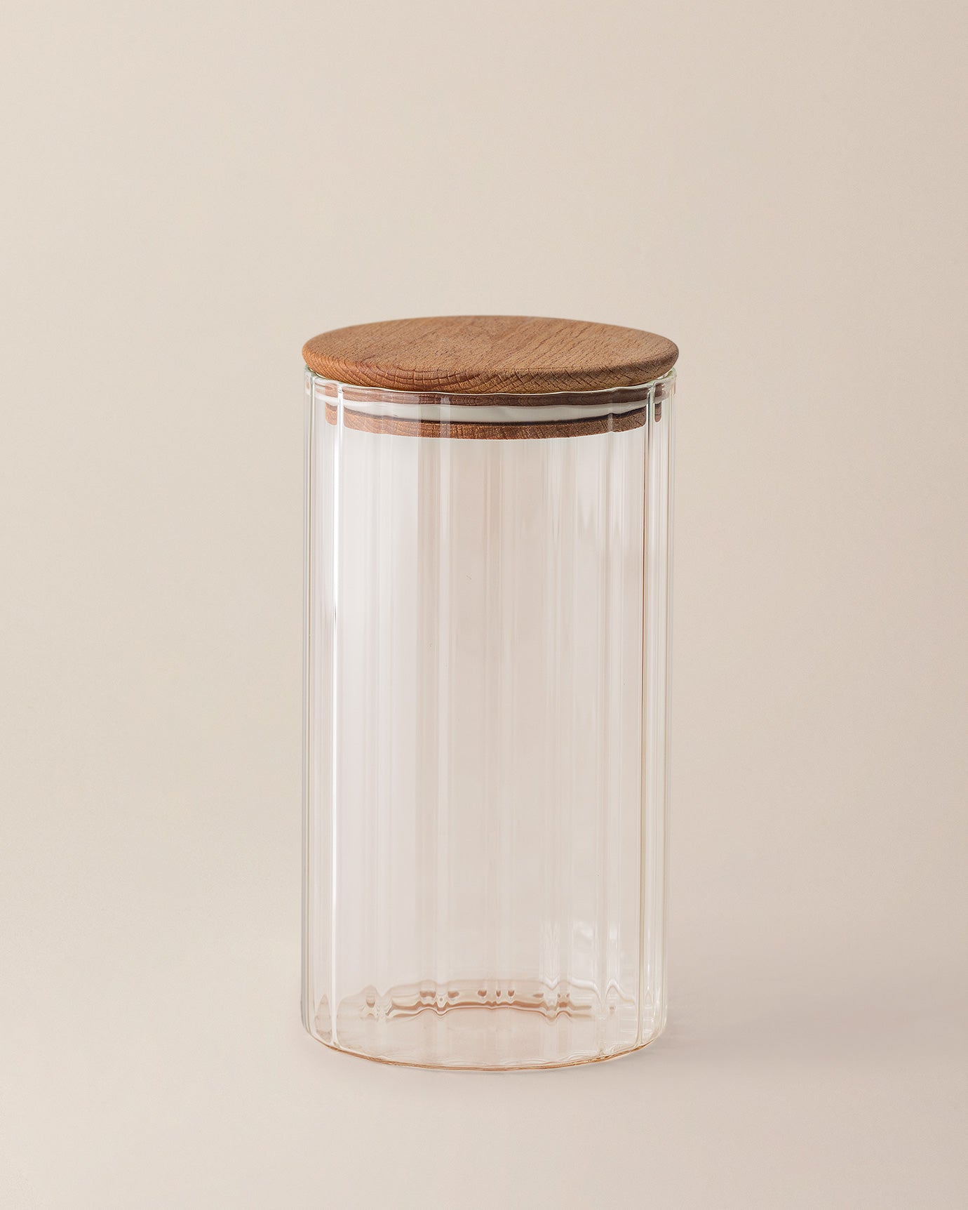 Lunel Cylinder Glass Jar With Optics - 1200ml - Medium Size - Madame Coco JO