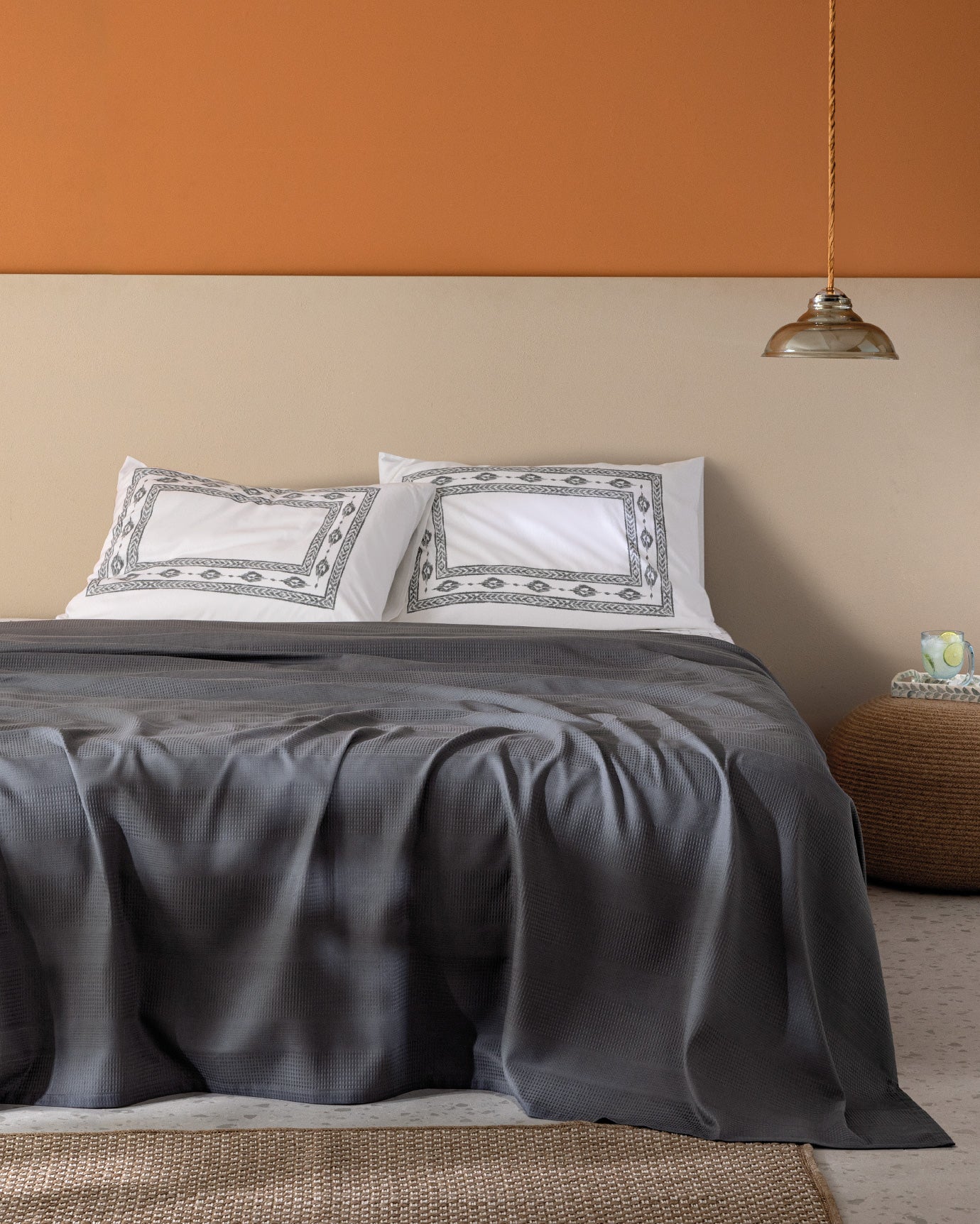 Mathilda Carded Plain King Size Pique Set - Madame Coco JO