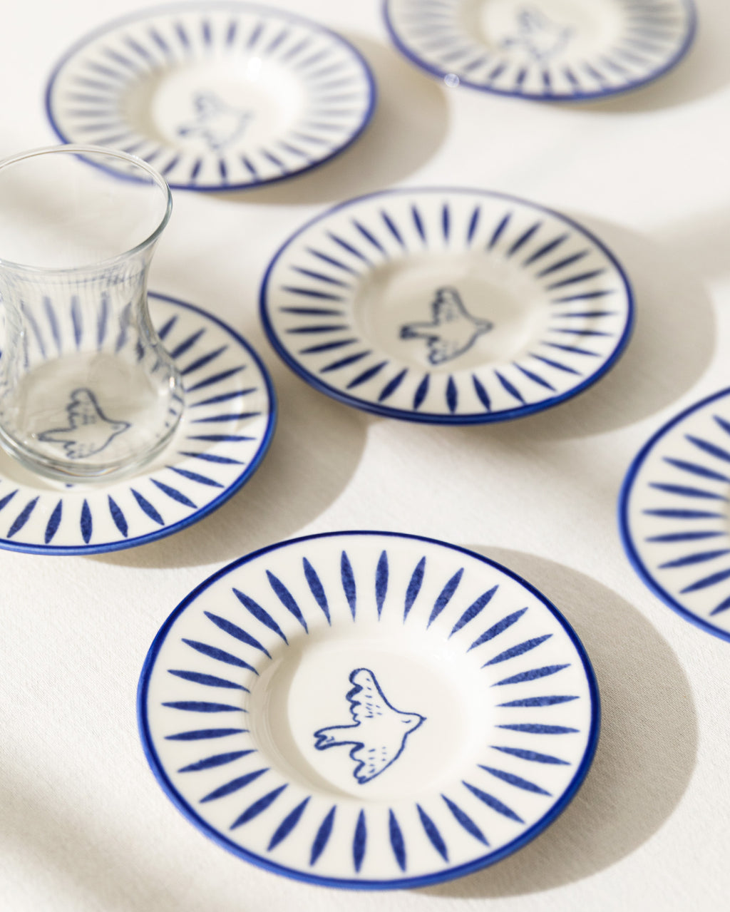 Luxe Oiseau 6-piece Tea Glass Saucer Set - Madame Coco JO
