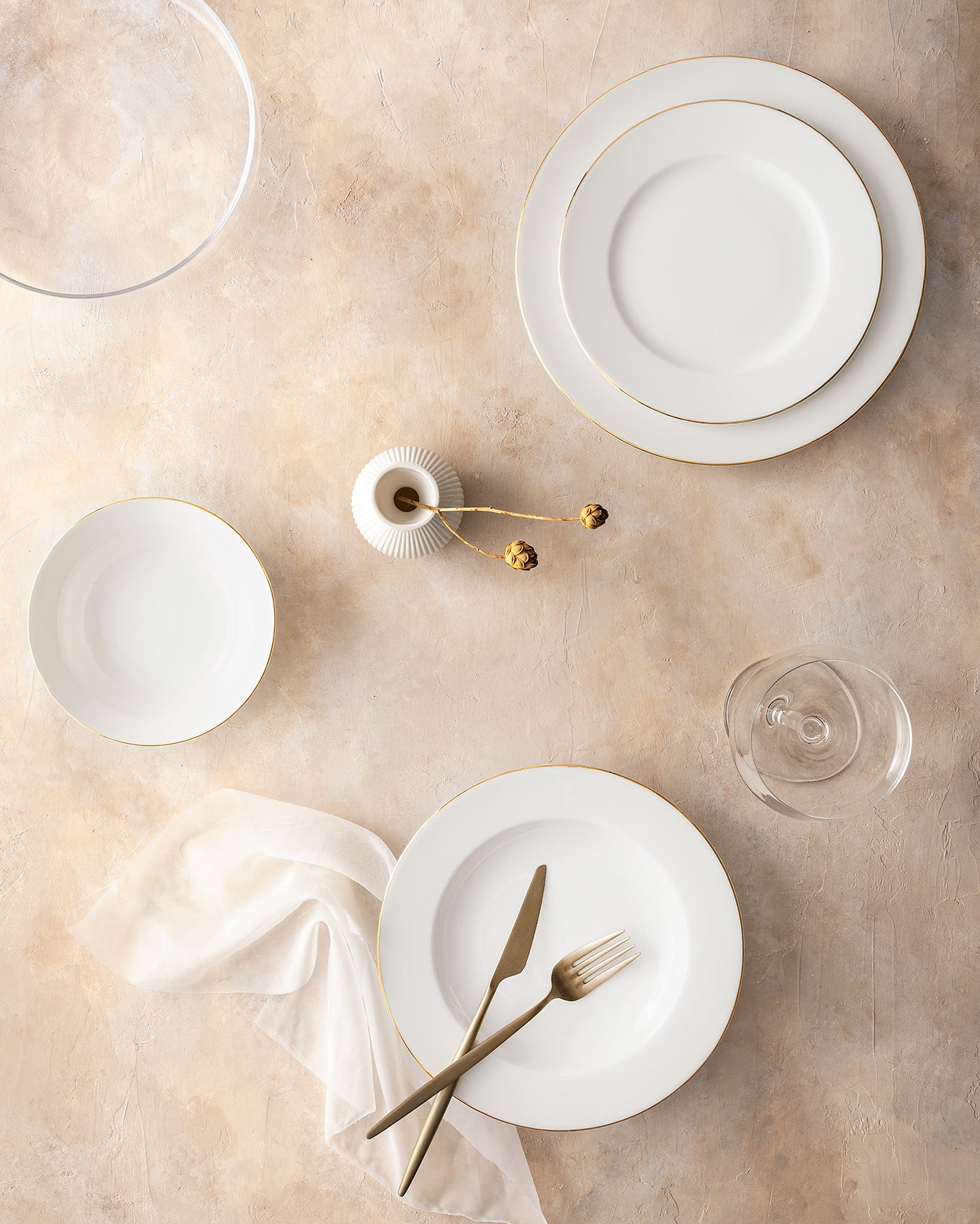 Galena 24 Piece Dinner Set Gold/platinum - Madame Coco JO