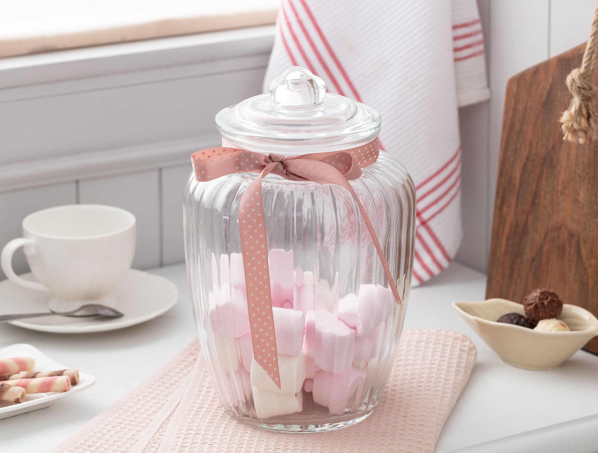 Odetta Glass Str Jar Round 2000ml - Madame Coco JO