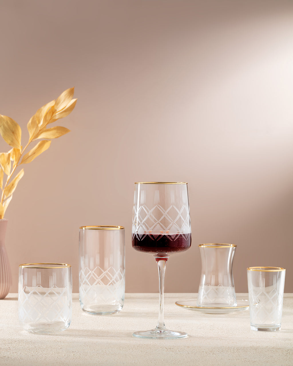 Musette - Allure Gold 4-piece Wine Glass Set - 320ml - Madame Coco JO