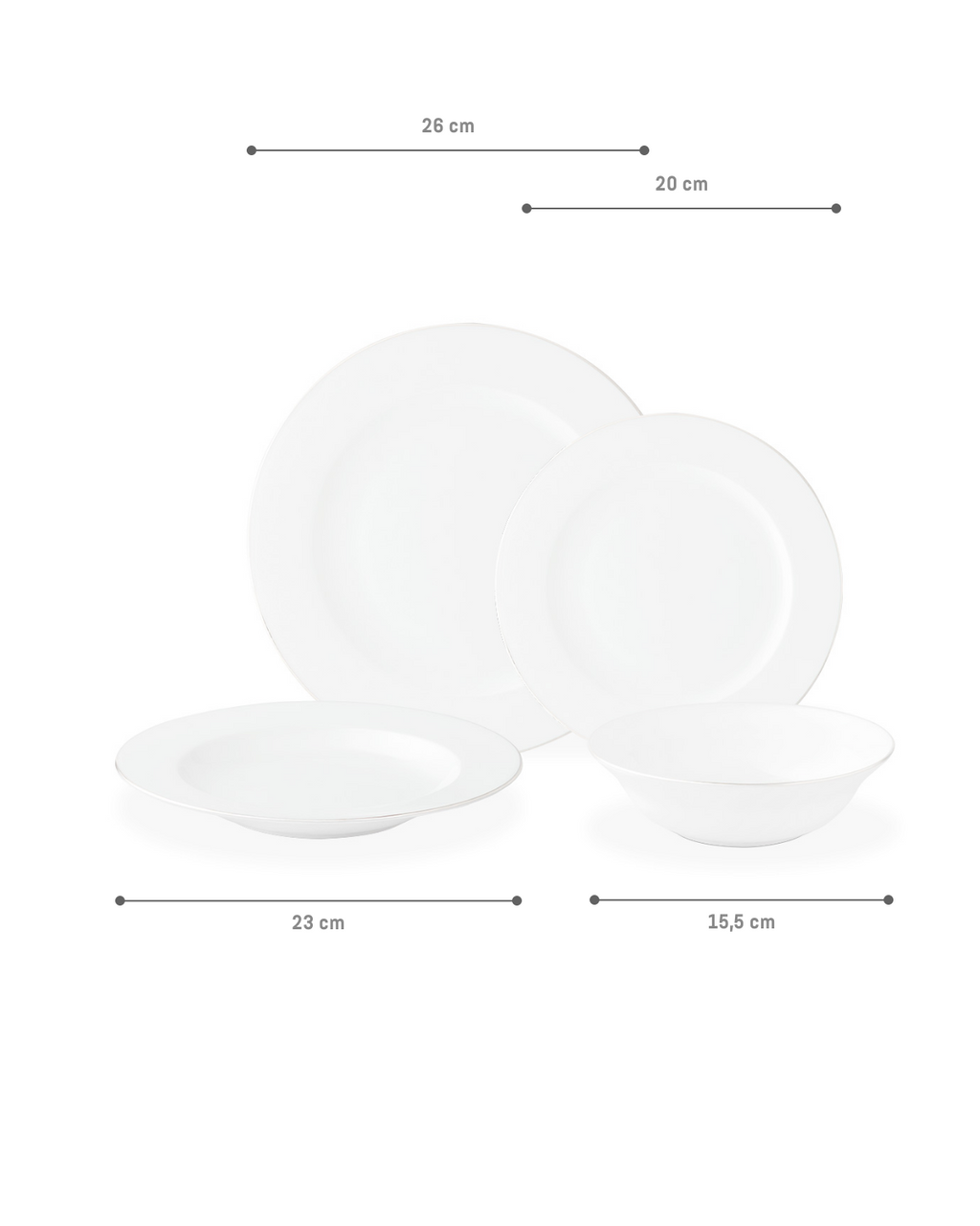 Galena 24 Piece Dinner Set Gold/platinum - Madame Coco JO