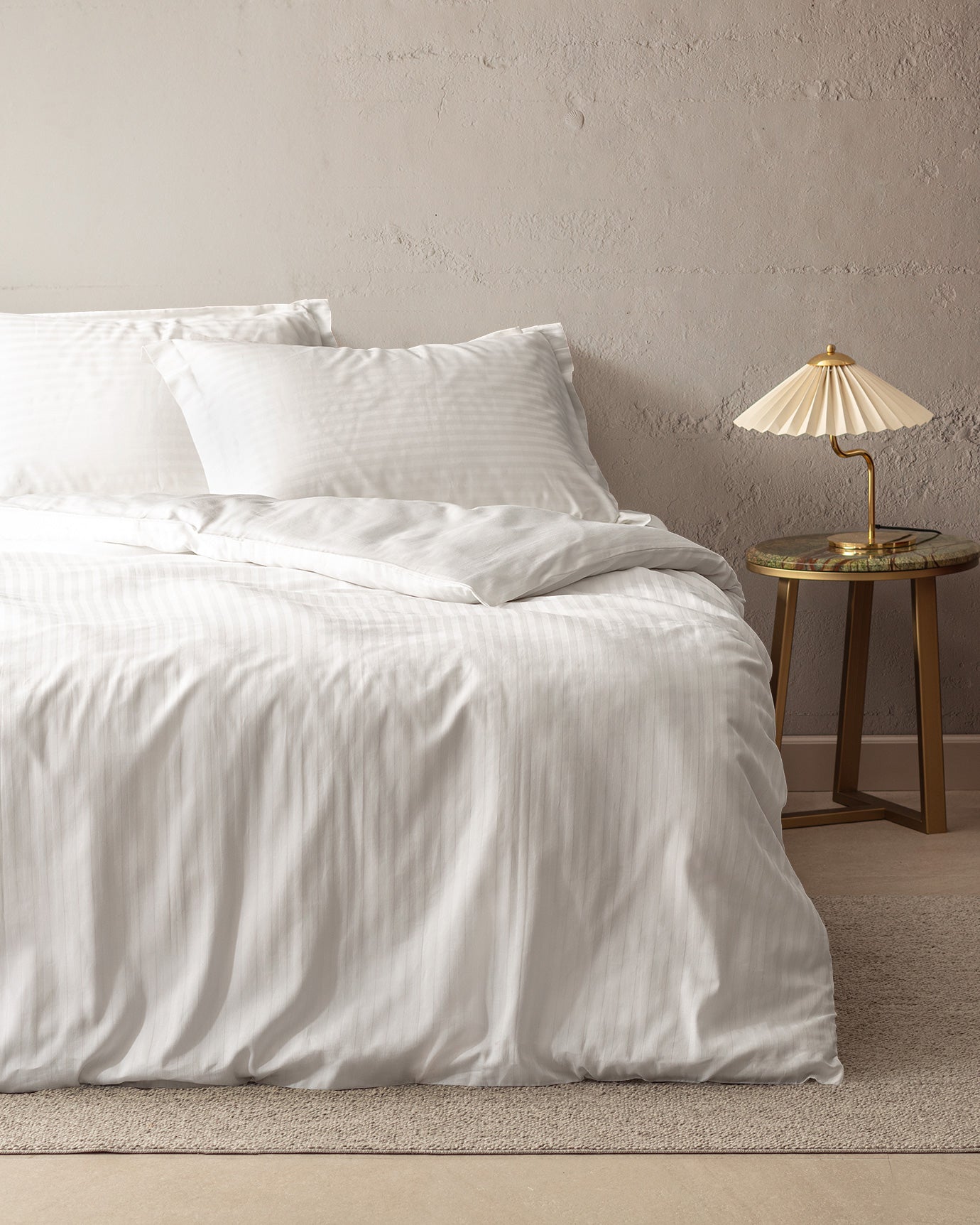 Elicia Super King Striped Satin Duvet Cover Set - Madame Coco JO