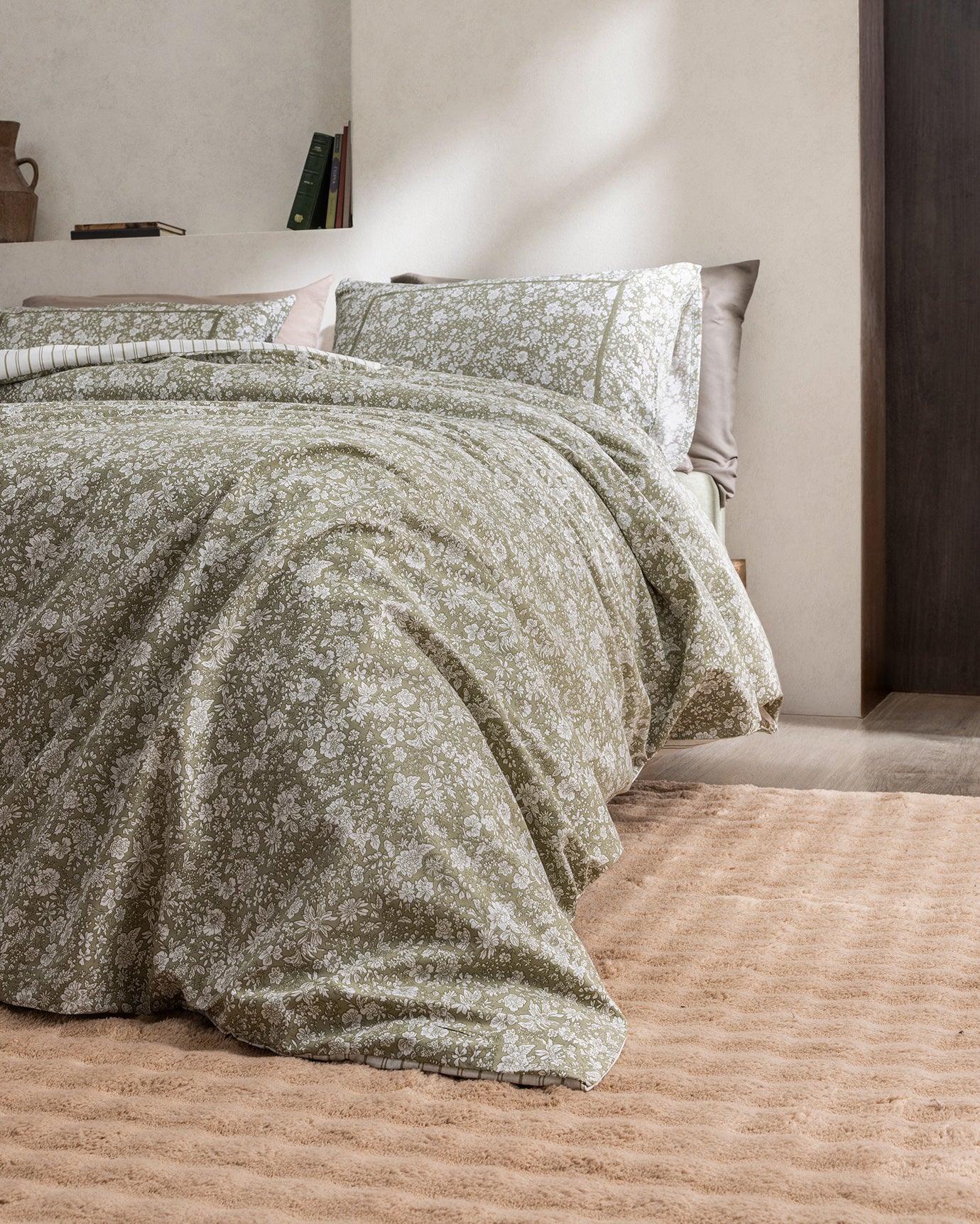 Suzanne Double Size Fitted Duvet Cover Set - Ranforce Patterned - Madame Coco JO