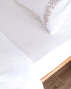 Linda King Size Duvet Cover Set - Embroidered Washed Seersucker - Madame Coco JO