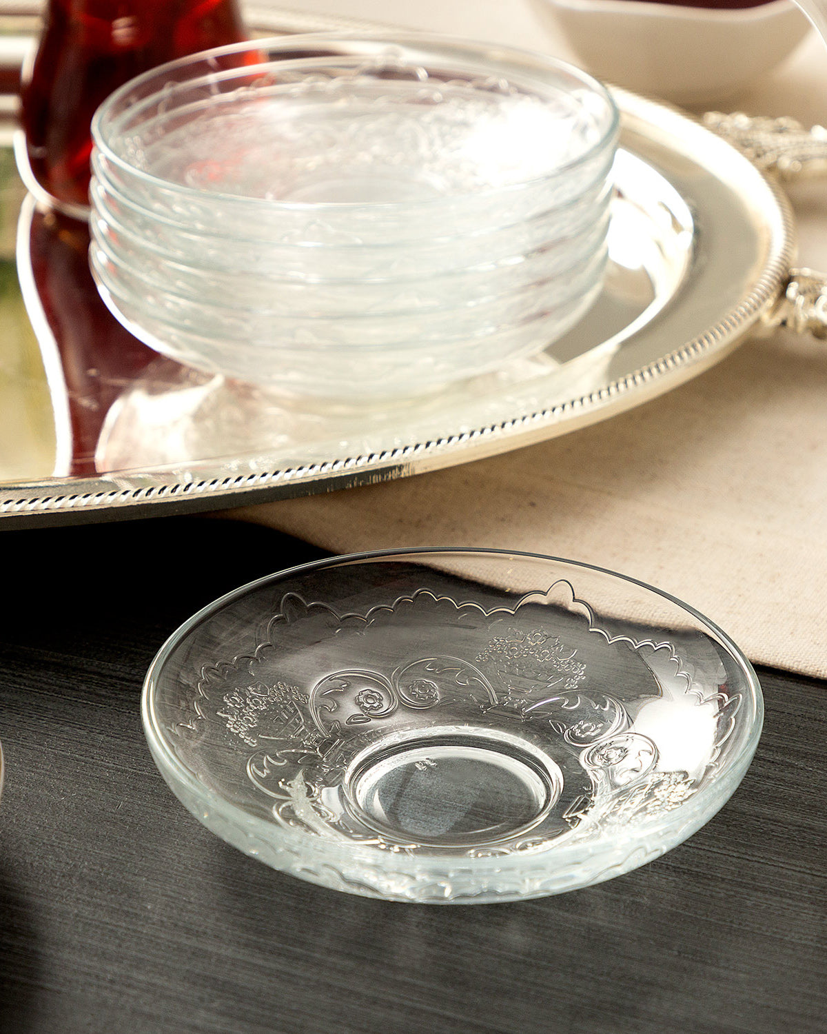 Roselin 6-piece Tea Glass Saucer - Madame Coco JO