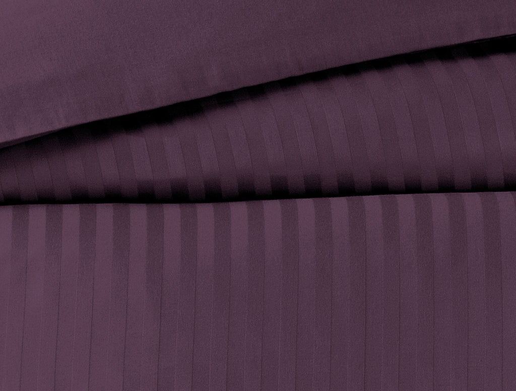 Elicia Double Size Striped Satin Duvet Cover Set - Madame Coco JO
