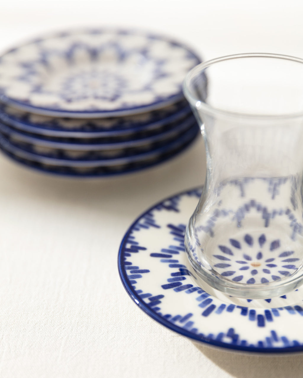 Luxe Mixte 6-piece Tea Glass Saucer Set - Madame Coco JO