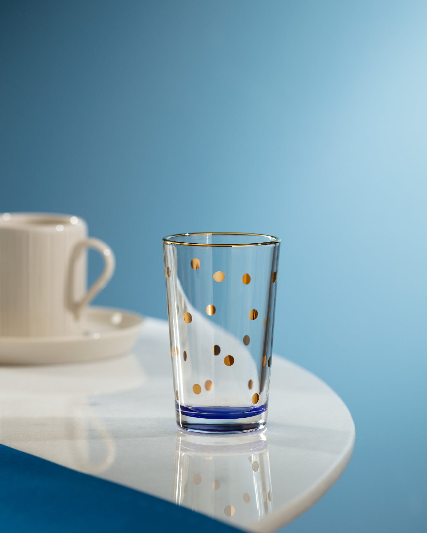 Chapelle - Points Dorés Gold 4-piece Coffee Side Glasses Set - 100ml - Madame Coco JO