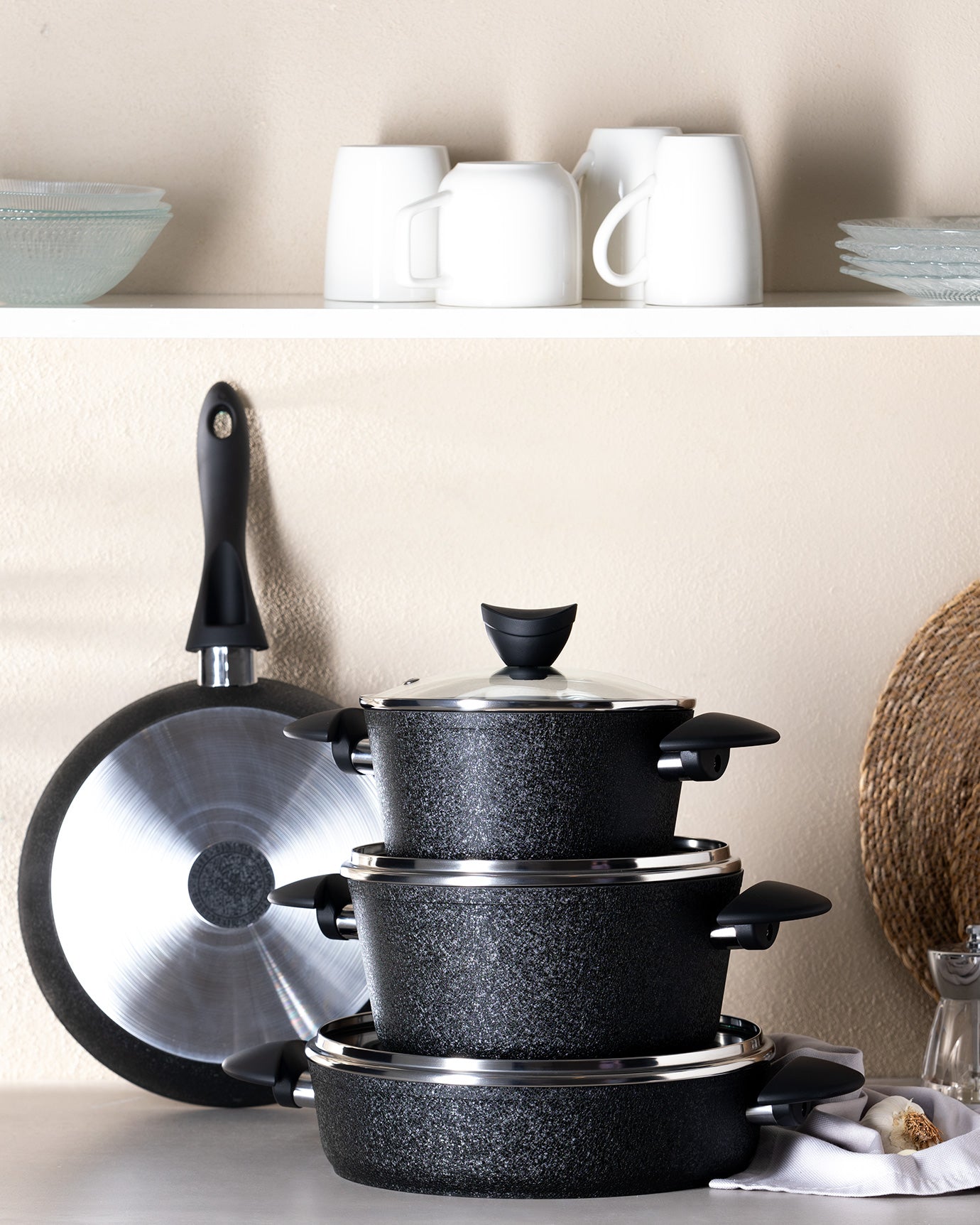 Noir Titanium 7 Piece Cookware Set - Madame Coco JO