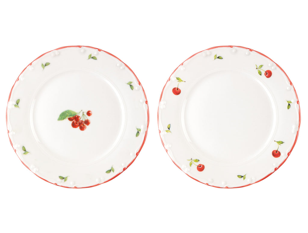 Cherry 6 Pcs Cake Plate Set - Madame Coco JO